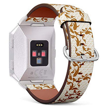 Load image into Gallery viewer, Q-Beans Watchband, Compatible with Fitbit Ionic, Replacement Leather Band Bracelet Strap Wristband Accessory Japanese Koi Carps Pattern
