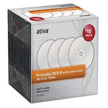 Load image into Gallery viewer, Ativa Printable DVD-r with Jewel Cases
