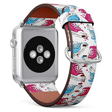 Load image into Gallery viewer, S-Type iWatch Leather Strap Printing Wristbands for Apple Watch 4/3/2/1 Sport Series (38mm) - Watercolor Sneaker Pattern
