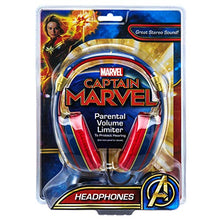 Load image into Gallery viewer, eKids Captain Marvel Kids Headphones, Adjustable Headband, Stereo Sound, 3.5Mm Jack, Wired Headphones for Kids, Tangle-Free, Volume Control, Childrens Headphones Over Ear for School Home, Travel
