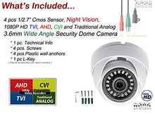 Load image into Gallery viewer, Evertech 1080P HD 2.4MP Dome Indoor Outdoor Surveillance Camera with IR LED Night Vision AHD TVI CVI and Traditional Analog

