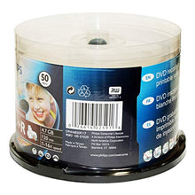 Load image into Gallery viewer, Philips White Inkjet Printable 16X DVD+R Media 50 Pack in Cake Box (DR4I6B50F/17)
