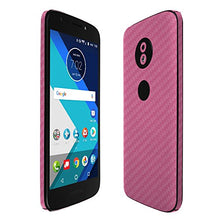 Load image into Gallery viewer, Skinomi Pink Carbon Fiber Full Body Skin Compatible with Moto E5 Play (5th Generation, 2018, Moto E5 Cruise)(Full Coverage) TechSkin with Anti-Bubble Clear Film Screen Protector
