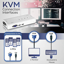 Load image into Gallery viewer, TRENDnet 4-Port USB KVM Switch Kit, VGA &amp; USB Connections, 2048 x 1536 Resolution, Cabling Included, Control up to 4 Computers, TK-407K
