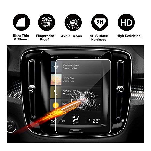 2019 Volvo XC40 Sensus Navigation System 8.7-Inch Touch Screen Protector, R RUIYA HD Clear Tempered Glass Protective Film Against Scratch High Clarity