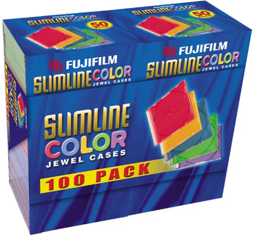 Fujifilm Media 25367101 Empty Color Slim Jewel Cases - 100 Pack