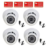 VideoSecu 4 Pack CCTV Built-in CCD Effio IR Dome Security Cameras Outdoor Day Night 700TVL Infrared Vandal Proof High Resolution 3.6mm Wide Angle Lens for CCTV DVR with Power Supplies A76