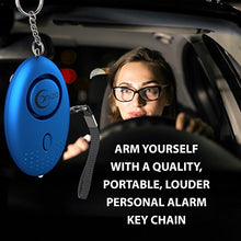 Load image into Gallery viewer, Personal Security Emergency Alarm Keychain Extreme Sound 130db Portable With LED Light For Kids, Little Boys, Girls, Womens, Elderly&#39;s,Teenagers , Disabled People,Safety Personal Security (Blue)
