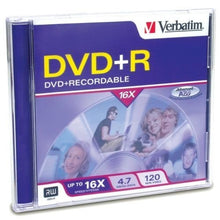 Load image into Gallery viewer, VER94916 - Verbatim 94916 DVD Recordable Media - DVD+R - 16x - 4.70 GB - 1 Pack Jewel Case
