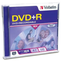 VER94916 - Verbatim 94916 DVD Recordable Media - DVD+R - 16x - 4.70 GB - 1 Pack Jewel Case
