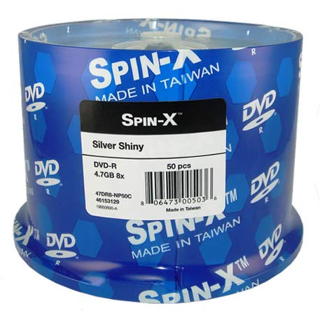Spin-X 100 8X DVD-R 4.7GB Shiny Silver