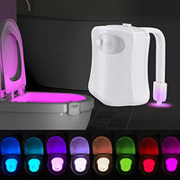 ihomy Toilet Night Light, Motion Activated Toilet Night Light, Two Modes with 8 Color Changing - Motion Sensor LED Washroom Night Light - Fits Any Toilet
