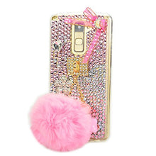 Load image into Gallery viewer, STENES LG K10 Case - Stylish - 100+ Bling Crystal - 3D Handmade Ball Rabbit Pompons Star Pendant Bowknot Design Protective Case for LG K10 / LG Premier LTE - Pink
