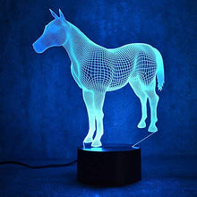 Load image into Gallery viewer, 3D Horse Night Light Illusion Lamp 7 Color Change LED Touch USB Table Gift Kids Toys Decor Decorations Christmas Valentines Gift
