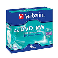VERBATIM DVD-RW 4X 4.7GB 43285 PK5