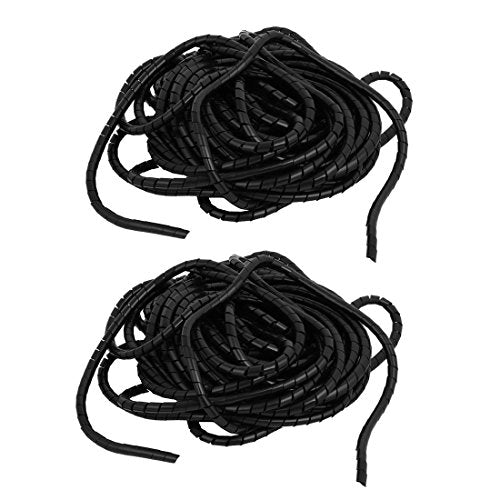 Aexit 7mm Flexible Electrical equipment Spiral Tube Cable Wire Wrap Computer Manage Cord 140CM Length 2pcs