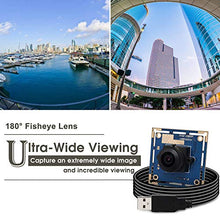 Load image into Gallery viewer, SVPRO 2MP USB Camera Module Fisheye Lens 180 Degree Camera Board Free Driver UVC Web Camera 1080P 30fps, 480P 100fps for Computer Support Android Linux Windows Mac OS
