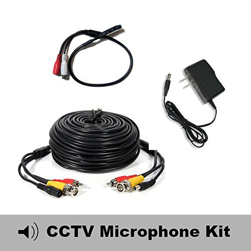 CCTV Microphone Kit for Samsung SDH-B75123BF, SDH-714083HF, 65 Foot Cable