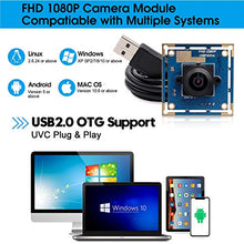 Load image into Gallery viewer, SVPRO 2MP USB Camera Module Fisheye Lens 180 Degree Camera Board Free Driver UVC Web Camera 1080P 30fps, 480P 100fps for Computer Support Android Linux Windows Mac OS
