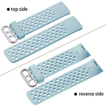 Load image into Gallery viewer, Wepro Bands Replacement Compatible Fitbit Charge 3 for Women Men Small, Waterproof Breathable Holes Watch Sport Strap Accessories for Fitbit Charge 3 SE, Aqua
