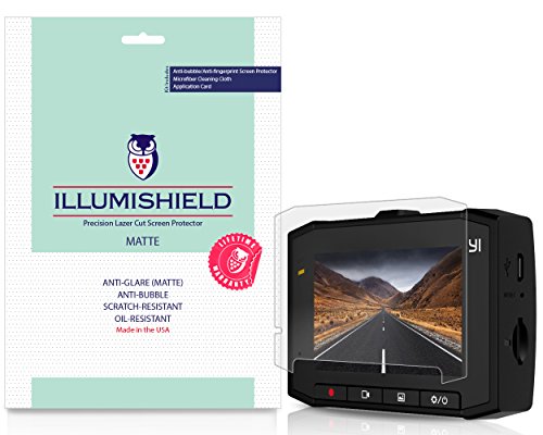iLLumiShield Matte Screen Protector Compatible with Yi 2.7K Ultra Dash Cam (3-Pack) Anti-Glare Shield Anti-Bubble and Anti-Fingerprint PET Film