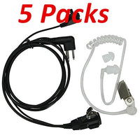 5Pack 2-Pin Earpiece Headset Covert Acoustic Tube Earpiece Headset Compatible for Motorola Radio CLS1110 CLS 1110 CLS1410 CLS 1410 Ct150 Ct250 Ct450 Ct450Ls GP68 GP88 GP2000 GP3188 CP040 A8 (5 Packs)