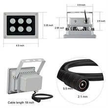 Load image into Gallery viewer, Infrared Illuminator, 850nm 6 LEDs 130 Feet 60 Degree Wide Angle IR Illuminator for Night Vision,Waterproof LED Infrared Light for CCTV Camera, Security Camera, No Power Adapter
