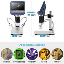 Load image into Gallery viewer, Koolertron 4.3 inch 1080P LCD Digital USB Microscope with 10X-220X Magnification Zoom,8 LED Adjustable Light,Camera Video Recorder for Phone Repair Soldering Tool Jewelry Appraisal Biologic Use

