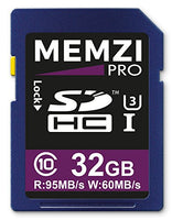MEMZI PRO 32GB SDHC Memory Card for Victure HC600, HC400, HC300, HC200 Trail Digital Cameras - High Speed Class 10 UHS-I U3 95MB/s Read 60MB/s Write 4K 2K 3D Full HD Recording