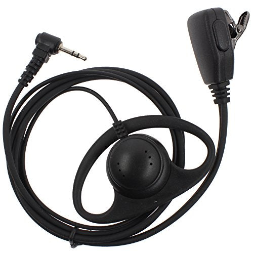 KENMAX D Shape Ear Hook Earpiece Headset with PTT Mic for 2 Way Radio 1 PIN Motorola Cobra MT200 T270 T4000 T5500 T6300 XTL446 FV200