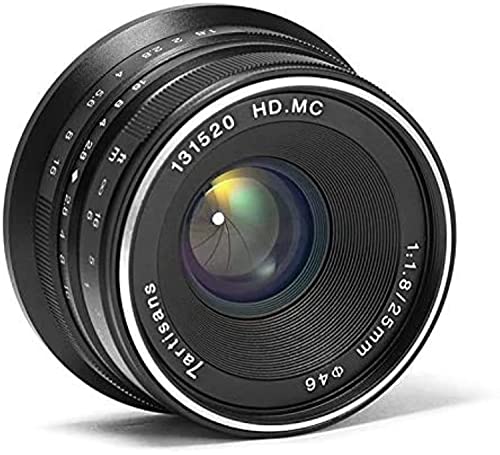 7artisans 25mm F1.8 APS-C Frame Manual Focus Prime Fixed Lens for Canon EOS-M Mount M1 M2 M3 M5 M6 M10 M50 M100 (Black)