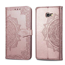 Load image into Gallery viewer, COTDINFORCA J4 Plus Wallet Case, Slim Premium PU Flip Cover Mandala Embossed Full Body Protection with Card Holder for Samsung Galaxy J4+ / J4 Prime / J4 Plus 2018. SD Mandala - Rose Gold
