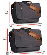 Load image into Gallery viewer, Estarer Laptop Messenger Bag 17-17.3 Inch Water-resistance Canvas Shoulder Bag for Work College
