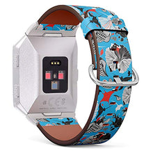 Load image into Gallery viewer, (Lovely Marine Pattern with Rays and Algae) Patterned Leather Wristband Strap for Fitbit Ionic,The Replacement of Fitbit Ionic smartwatch Bands
