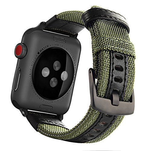 Maxjoy Compatible with Apple Watch Band, 38mm 40mm Nylon Strap Replacement Bands with Metal Clasp Compatible with Apple iWatch SE Series 6 5 4 3 2 1 Sport & Edition, Army Green
