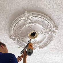 Load image into Gallery viewer, Ekena Millwork CM29HY Haylynn Ceiling Medallion, 29 1/8&quot;OD x 1 1/4&quot;ID x 4&quot;P (Fits Canopies up to 1 1/4&quot;), Factory Primed
