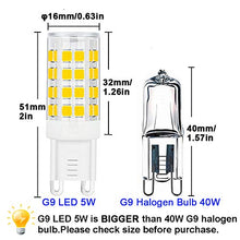 Load image into Gallery viewer, SumVibe G9 LED Bulb 5W, 40W G9 Halogen Bulb Replacement, 420LM, Daylight White 6000K, AC100V-240V, G9 Base Non-Dimmable Light Bulbs, 6-Pack
