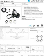 Load image into Gallery viewer, American Lighting MVP-1-30-WH Single Puck Kit w/Roll Switch 6 Foot Power Cord, 6-Inch Lead/Tail Wire and Hardware, Dimmable Swivel LED, Linkable, cETLus, 2-3/4-Inch, 3000K, White MVP Collection
