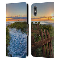 Head Case Designs Officially Licensed Celebrate Life Gallery Sandy Trail Beaches Leather Book Wallet Case Cover Compatible with Apple iPhone X/iPhone Xs