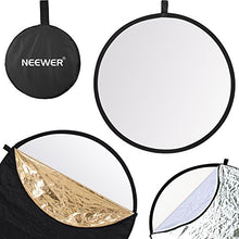 Load image into Gallery viewer, Neewer Round 5-in-1 Collapsible Multi-Disc Light Reflector 15.7 inches / 40 centimeters with Carrying Case - Translucent, Silver, Gold, White and Black for Studio or any Photography Situation
