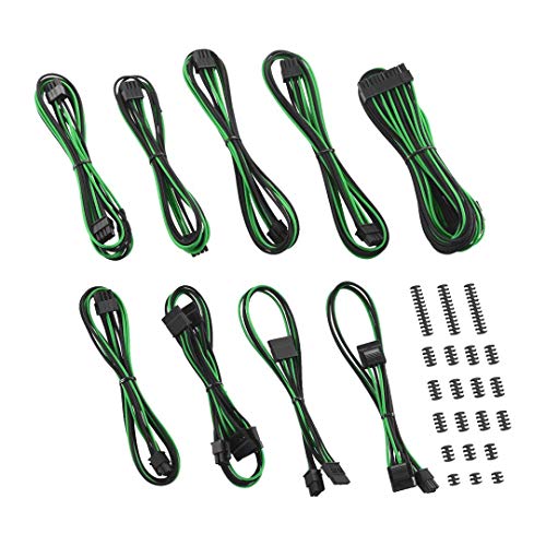 CableMod RT-Series Classic ModFlex Sleeved Cable Kit for ASUS and Seasonic (Black + Green)