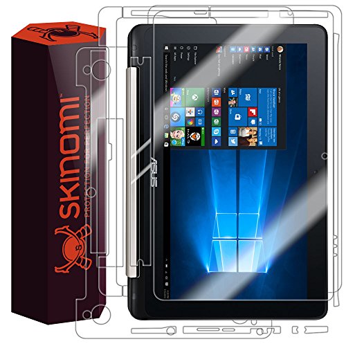 Skinomi Full Body Skin Protector Compatible with Asus Transformer Book Flip (TP200SA)(Screen Protector + Back Cover) TechSkin Full Coverage Clear HD Film