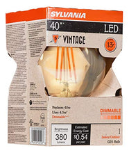 Load image into Gallery viewer, SYLVANIA LED Vintage G25 40W Equivalent, Efficient 4.5W, E26 Medium Base, Dimmable 2175K Amber Glow Light Bulb, 1 pack
