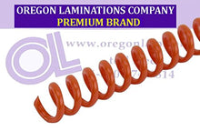 Load image into Gallery viewer, Spiral Coil Binding Spines 9mm (11/32 x 12) 4:1 [pk of 100] College Orange (PMS 159 C)
