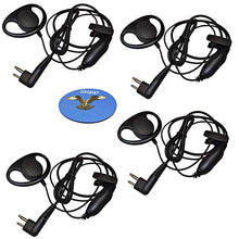 Load image into Gallery viewer, HQRP 4-Pack D Shape Earpiece Headset PTT Mic for Feidamix Radio Devices FD-160A / F-150A / F-450A / F-460A + HQRP Coaster
