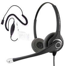 Load image into Gallery viewer, RJ9 Headset - Sound Forced Professional Binaural Headset Compatible with Avaya Cisco NEC Phone Universal Compatible RJ9 Cord
