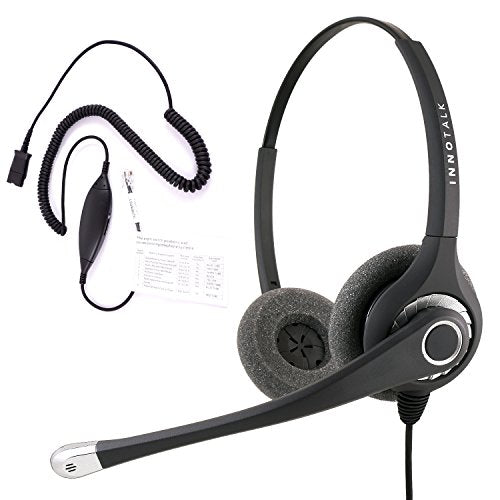 RJ9 Headset - Sound Forced Professional Binaural Headset Compatible with Avaya Cisco NEC Phone Universal Compatible RJ9 Cord