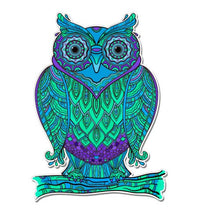 Load image into Gallery viewer, GT Graphics Colorful Owl Tagle Art Design - 3&quot; Vinyl Sticker - for Car Laptop I-Pad Phone Helmet Hard Hat - Waterproof Decal
