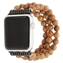 Load image into Gallery viewer, ZXK CO Watch Band for Apple Watch 38mm Handmade Luxury Beaded Jewelry Strap Elastic Strech Replacement Bracelet Band for Apple Watch Series 1 Series 2 Series 3,Sport, Edition (Wooden)
