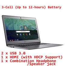 Load image into Gallery viewer, Acer 14in High Performance Aluminum FHD IPS Display Chromebook~Celeron N3160 Quad-Core Processor Up to 2.24Ghz~4GB RAM~32GB SSD~HDMI~WiFi~Bluetooth~HD Cam~Chrome OS(Renewed) (Grey)

